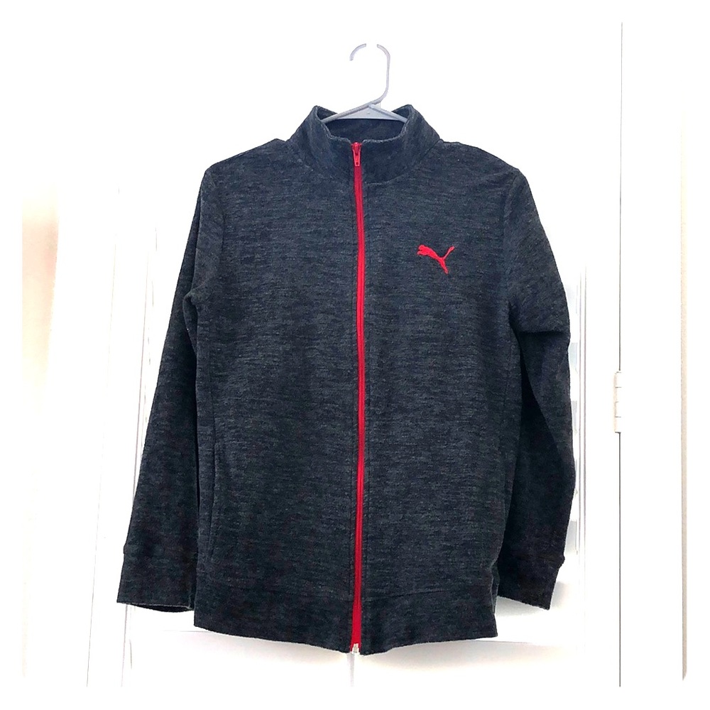 Puma dark gray and red lining jacket!